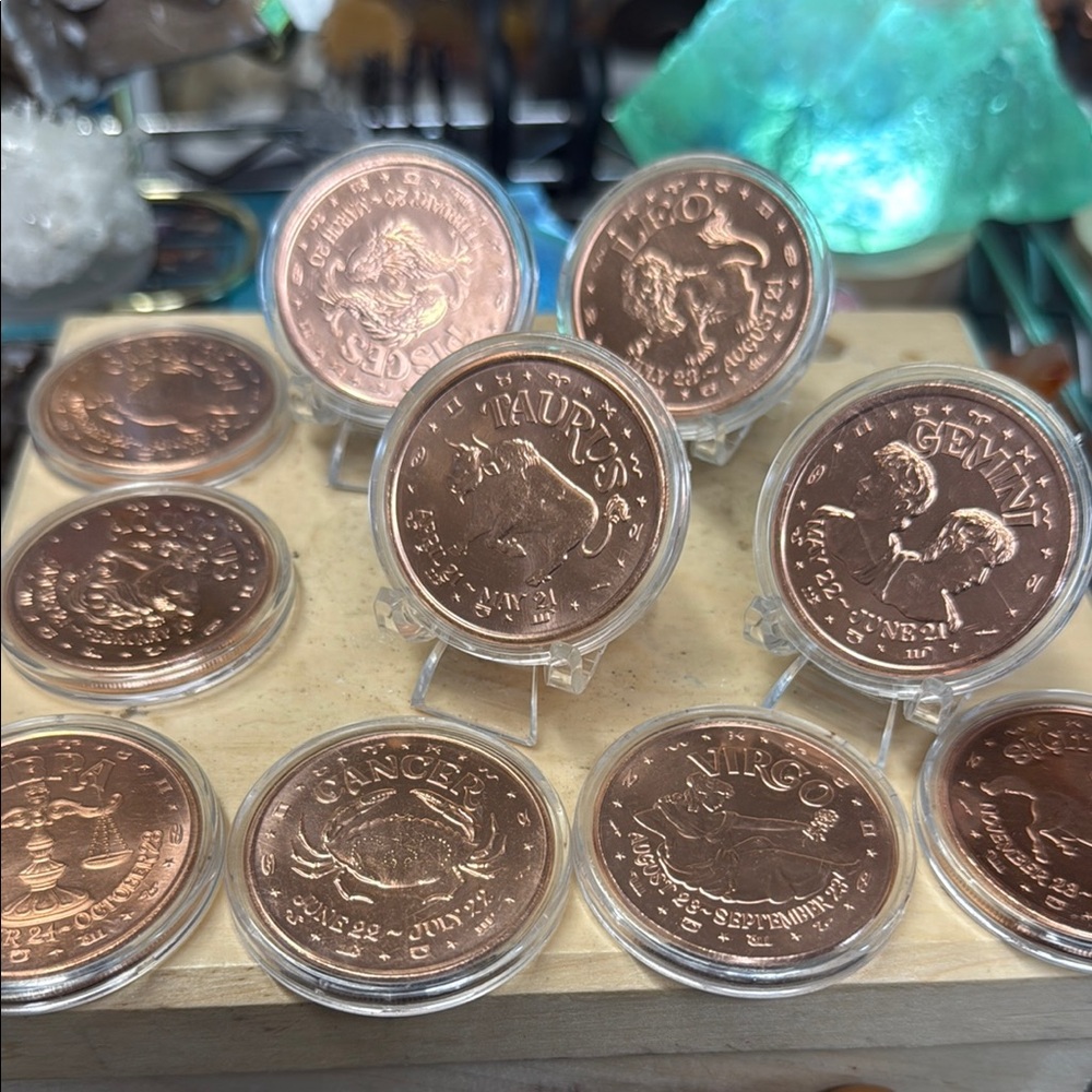 Zodiac coin 1oz of 99.99 pure copper with Chinese zodiac calendar on the back